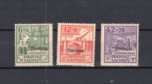 GERMANY SOVIET OCCUPATION ZONE LOCAL ISSUE DESSAU MICHEL Ia-IIIa PERFECT MNH