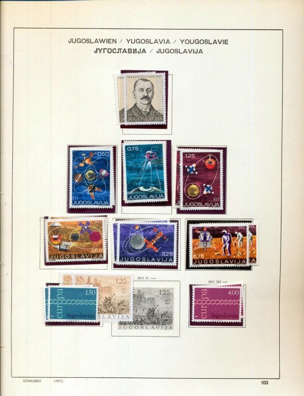 Yugoslavia 1971/72 Space Art Chess Birds M&U on 9 Pages(100+Items)RK929 