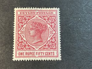 CEYLON # 162-MINT/HINGED----SINGLE----CARMINE ROSE----1900