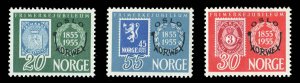 Norway #340-342 Cat$37.50, 1955 Norway Philatelic Exhibition, set of three, n...