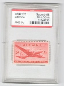 #C32  PSE Superb 98 MNH OG Encapsulated SMQ. $75 (JH 5/12/21) GP