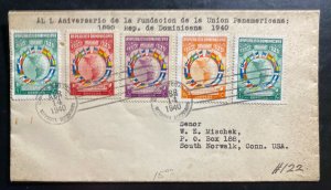 1940 Ciudad Trujillo Dominican Republic First Day Cover FDC To Norwalk CT USA