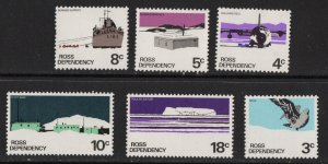 Thematic stamps ROSS DEPENDENCY 1972/9 chalky paper set of 6 sg.9a/14a mint