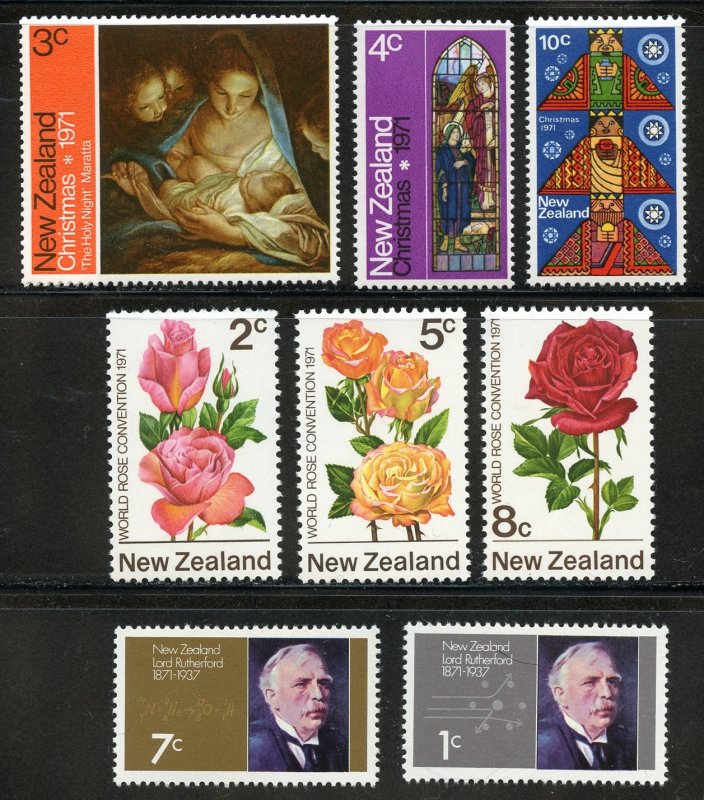 New Zealand Scott 481-89 MVFNHOG - 1971 Issues - SCV $3.45