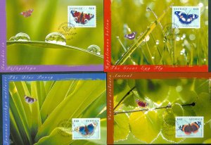 Sweden. Maximum Card 1999 Complete Set. 4  Card. Butterflies