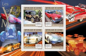 GUINEA 2011 SHEET CARS VOITURES COCHES FORD CADILLAC BMW LAMBORGHINI gu11716a