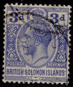 BRITISH SOLOMON ISLANDS GV SG44, 3d pale ultramarine, FINE USED.