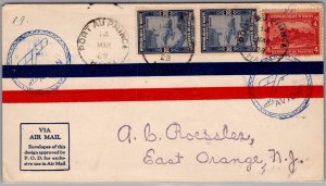 1928 Port Au Prince Haiti Air mail FFC First Flgiht Cover to East Orange NJ USA
