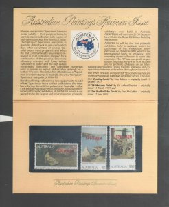 Australian Decimal Stamps FDC 1984 $5 $10 Paintings Art Specimen Pack Ausipex  