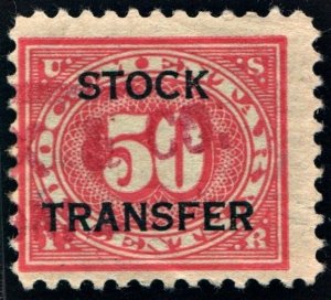 RD9 50¢ Stock Transfer Stamp (1918) Used