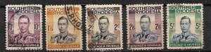 BRITISH SOUTHERN RHODESIA STAMPS 1937, KG VI, USED