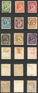 Niger Coast SG66/74 Wmk CA Set (mixed perfs) Fine used Cat 375 pounds