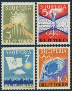 Albania 730-733,734 perf,imperf,MNH.Michel 823-826,Bl.27 A,B.Olympics Tokyo-1964
