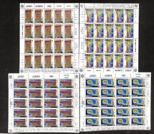 Jersey, Postage Stamp, #285-289 Sheets Mint NH,  1982 Europa (BA)