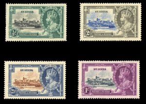 St. Lucia #91-94 Cat$26, 1935 Silver Jubilee, complete set, never hinged