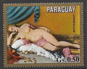 PARAGUAY 1971 50c Art Paintings NAPOLEON Anniversary NUDE Issue Sc 1394 MH