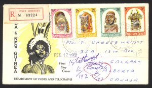 Papua New Guinea Sc# 178-181 FDC 1964 Masks and Headress