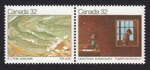 CANADIAN WRITERS * CONAN, PRATT = Canada 1983 #978-979 MNH PAIR [V2]