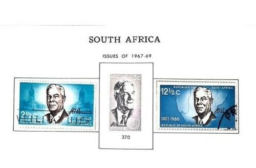 A) 1967-69, SOUTH AFRICA, FORMER PRIME MINISTER HENDRIK FRENSCH RACIST AND ONE O 