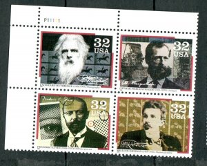 3061 - 3064 Pioneers of Communication MNH Plate Block - UL