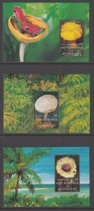 St Vincent Grenadines 879-881 Mushrooms Souvenir Sheets MNH VF