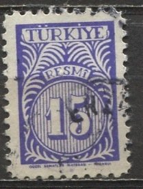 Turkey 1957: Sc. # O45; Used Single Stamp