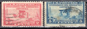 USA; 1928: Sc. # 649-650: Used Cpl. Set