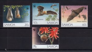 Samoa 1993 Sc#827/830  WWF BATS  Set (4) MNH