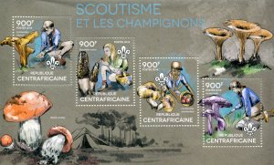 Central African Rep.2014 SCOUTS MUSHROOMS Sheet Perforated Mint (NH)