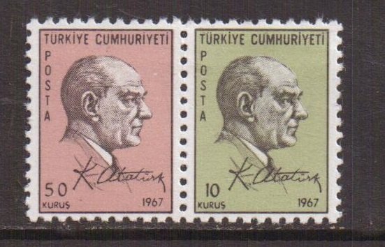 Turkey  #1755-1756   MNH  1967  Kemal Ataturk  pair
