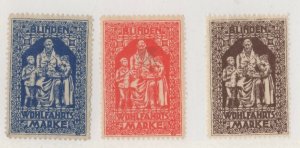 Austria- Lot of 3 Charity Stamps Fund for the Blind - MH OG