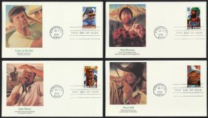 #3083-3086 32c Folk Heroes, Fleetwood FDC **ANY 4=FREE SHIPPING**