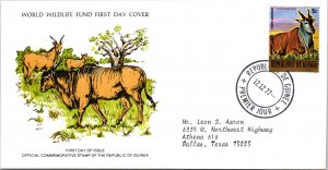 Worldwide First Day Cover, World Life Fund, Guinea, Animals