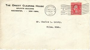 THE CREDIT CLEARING HOUSE, TO NILES, MICHIGAN - ROCHESTER, NY 1917  FDC12969