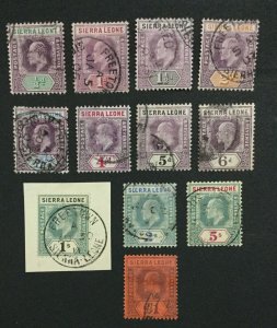 MOMEN: SIERRA LEONE SG #86-98 1904-05 MULT CROWN CA USED LOT #60038