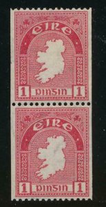 IRELAND 105a MINT, LH, COIL PAIR, PERF 14