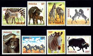 Rwanda 1984 Zebras & Buffaloes Complete Mint MNH Set SC 1199-1206
