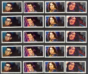 Germany Sc# B666-B669 MNH lot/5 1988 Rock Stars