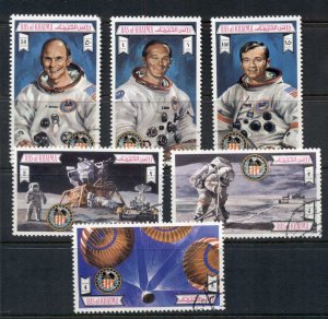 Ras Al Khaima 1972 Mi#738-743 Apollo 16 CTO