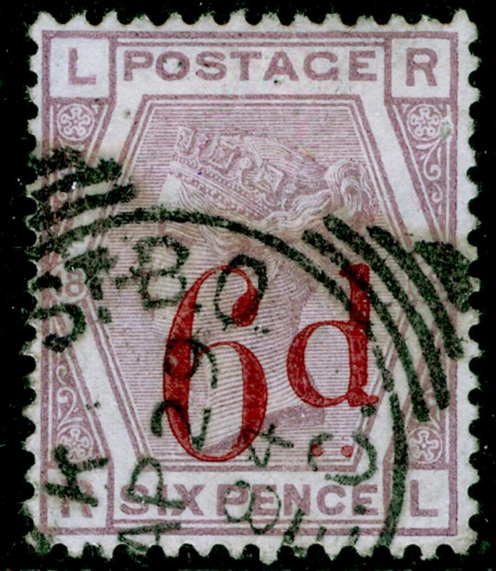 SG162, 6d on 6d lilac plate 18, FINE USED, CDS. Cat £150. RL