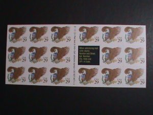 ​UNITED STATES-1992 SC#2595 EAGLE AND SHIELD-BOOKLET PANE MNH VERY FINE