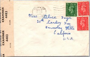 England 1944 - Censor Cover - Flag Cancel - Keighley Yorkshire - J1739