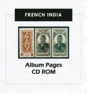 French India Stamp Album 1892-1954 Color Illustrated Album Pages