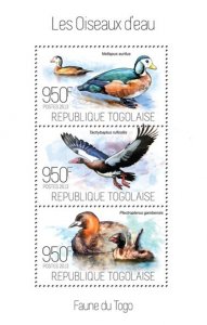 TOGO - 2013 - Water Birds - Perf 3v Sheet - Mint Never Hinged