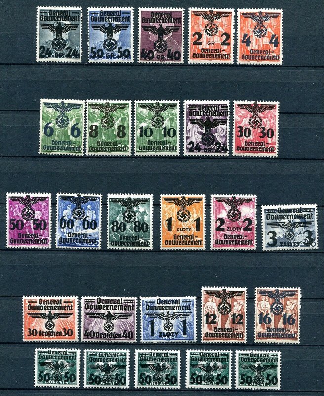 GERMANY WW2 3rd REICH OCCUPATION POLAND GENERALGOUVERNEMENT N30-N55 PERFECT MNH