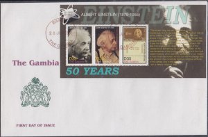 GAMBIA Sc# 2967a-c FDC S/S of 3 DIFF of ALBERT EINSTEIN