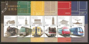 Hong Kong 2010 Centenary of Railway Service Miniature Sheet MNH