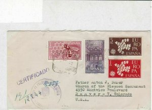 spain 1962 birds bees & building stamps cover ref 20516