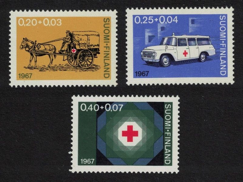 Finland Horse-drawn Ambulance Red Cross Fund 3v 1967 MNH SG#730-732
