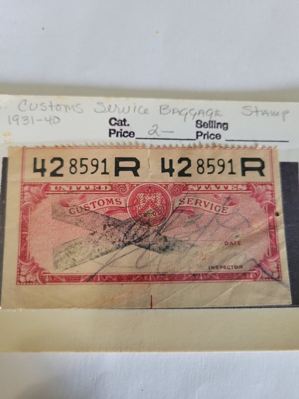 United states u.s customs service baggage. Used